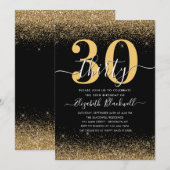 Moderne zwarte goudglitter bespaart elke dag kaart (Voorkant / Achterkant)