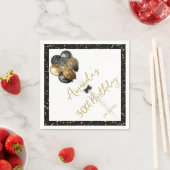 Moderne zwarte goudglitter bespaart elke dag servet (Insitu)