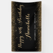 Moderne zwarte goudglitter bespaart elke dag spandoek (Verticaal)