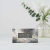 Moderne zwarte goudglitter visitekaartje (Staand voorkant)