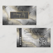 Moderne zwarte goudglitter visitekaartje (Voorkant / Achterkant)