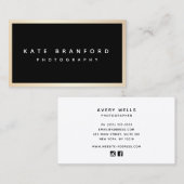 Moderne, zwarte goudgrens voor professionele gebru visitekaartje (Voorkant / Achterkant)