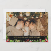 Moderne zwarte goudmakerij 2 Foto Feestdagenkaart (Achterkant)