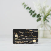 Moderne zwarte goudmakerij met marmer Faux-creditc Visitekaartje (Staand voorkant)