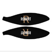 Moderne zwarte goudmonogram, basketbal (Panelen)