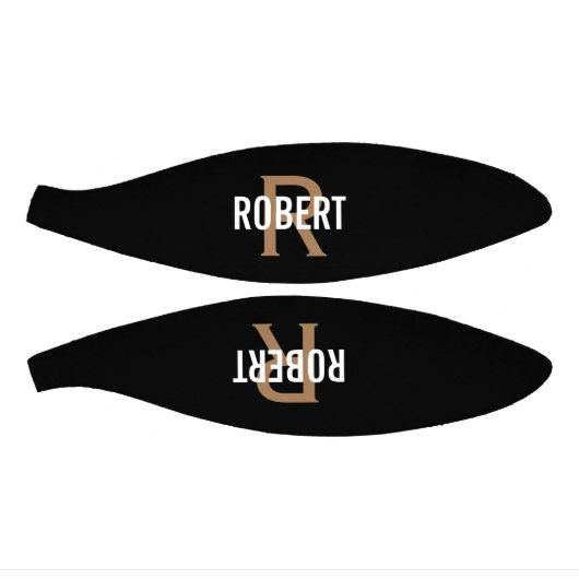 Moderne zwarte goudmonogram, basketbal (Panelen)