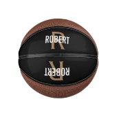 Moderne zwarte goudmonogram, basketbal (Voorkant)