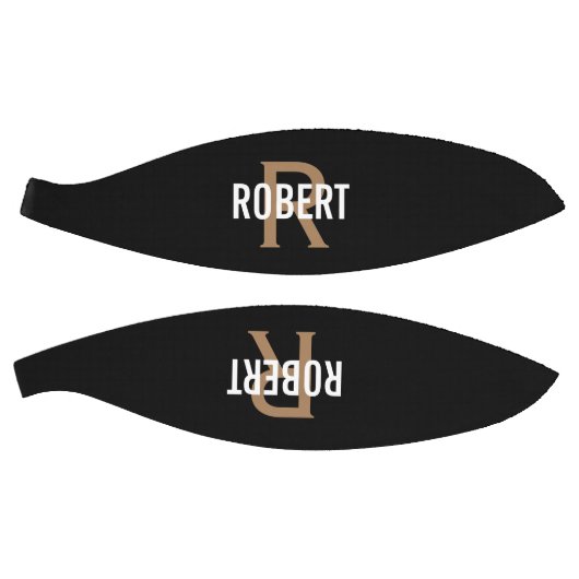 Moderne zwarte goudmonogram, basketbal (Panelen)