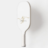 Moderne zwarte goudmonogram Feminine Script Name Pickleball Paddle (Links)
