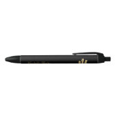 moderne zwarte goudmonogram initiaal handelsnaam inkt pen (Bovenkant)