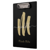 moderne zwarte goudmonogram initiaal handelsnaam klembord (Links)