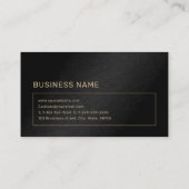 Moderne zwarte & goudmonogram - op maat visitekaartje (Achterkant)