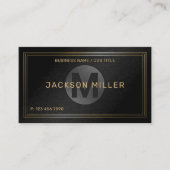 Moderne zwarte & goudmonogram - op maat visitekaartje (Voorkant)