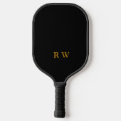Moderne zwarte goudmonogram pickleball paddle (Achterkant)