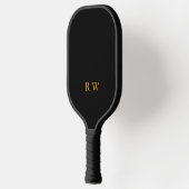 Moderne zwarte goudmonogram pickleball paddle (Links)