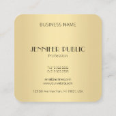 Moderne zwarte goudmonogrammen Sjabloon Vierkante Visitekaartje (Achterkant)