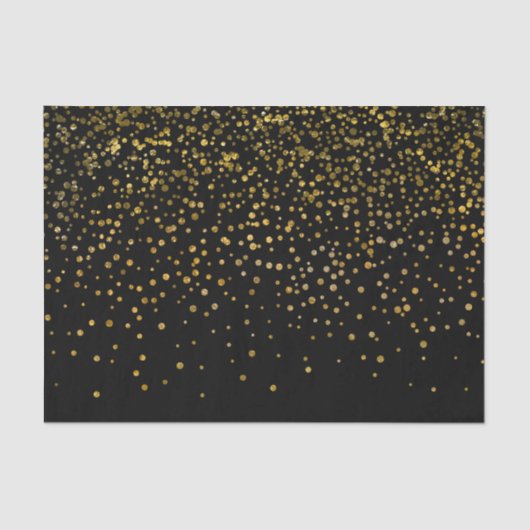 Moderne zwarte goudolie-Confetti Stippen Tissuepapier (Voorkant)