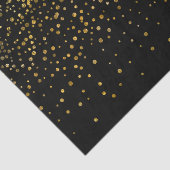 Moderne zwarte goudolie-Confetti Stippen Tissuepapier (Detail)
