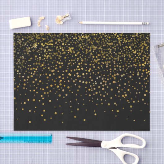 Moderne zwarte goudolie-Confetti Stippen Tissuepapier (Craft)