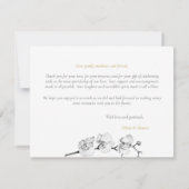 Moderne zwarte goudorchideeën bruiloft bedankkaart (Achterkant)