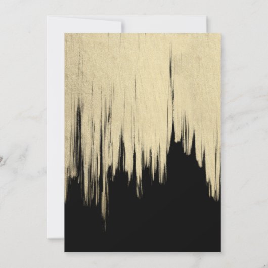 Moderne zwarte goudpenseelstreek rond Mitzvah Kaart (Achterkant)