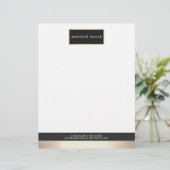 Moderne zwarte goudplak Professional, elegant Custom Briefhoofd (Staand voorkant)