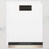 Moderne zwarte goudplak Professional, elegant Custom Briefhoofd (Voorkant / Achterkant)