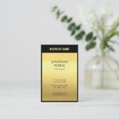 Moderne zwarte goudplateau Luxe Visitekaartje (Staand voorkant)