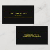 Moderne zwarte goudplateau visitekaartje (Voorkant / Achterkant)
