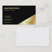 Moderne zwarte goudplateau visitekaartje (Voorkant / Achterkant)