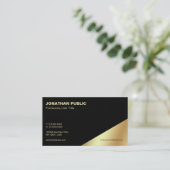 Moderne zwarte goudplateau visitekaartje (Staand voorkant)