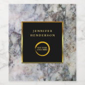 Moderne zwarte goudprofessional voegt logo toe wijn etiket (Enkel label)