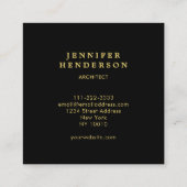 Moderne zwarte goudprofessionele goudmakerij vierkante visitekaartje (Achterkant)