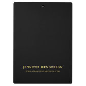 Moderne zwarte goudprofessionele logo klembord (Achterkant)