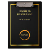 Moderne zwarte goudprofessionele logo klembord (Voorkant)