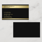 Moderne zwarte goudprofessionele Sjabloon Visitekaartje (Voorkant / Achterkant)