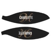 Moderne zwarte goudscriptnaam Basketball Basketbal (Panelen)