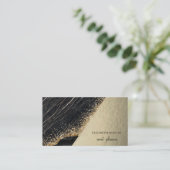 Moderne zwarte goudsequins, geometrisch visitekaartje (Staand voorkant)