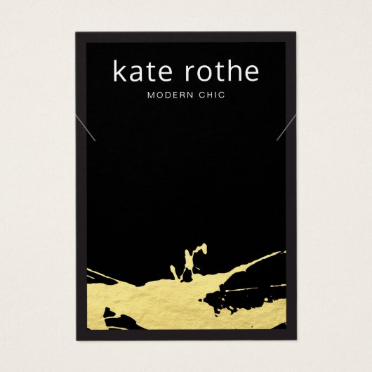 Moderne zwarte goudspatter-Ketting Visitekaartje (Voorkant)