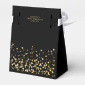 Moderne zwarte goudstust bedankt Monogram Bedankdoosjes (Achterkant)