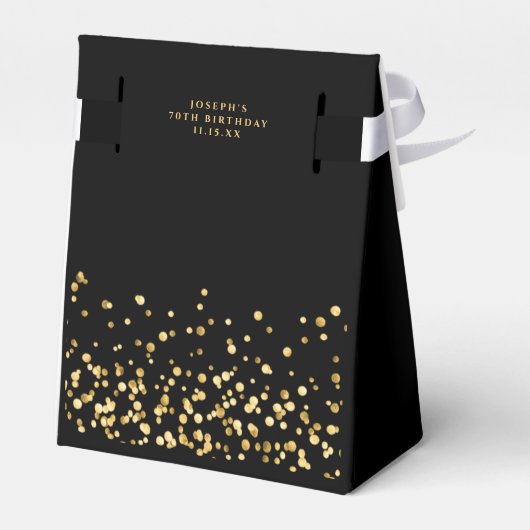 Moderne zwarte goudstust bedankt Monogram Bedankdoosjes (Achterkant)
