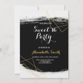 Moderne zwarte & goudWaterverf Geometrische zoete  Kaart (Voorkant)