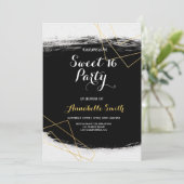 Moderne zwarte & goudWaterverf Geometrische zoete  Kaart (Staand voorkant)