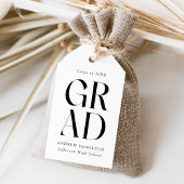 Moderne Zwarte Grad Afstudeer Favor Cadeaulabel