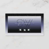 Moderne zwarte gradiënt - Initialen voor juwelen Visitekaartje (Voorkant)