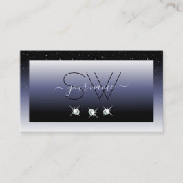 Moderne zwarte gradiënt - Initialen voor juwelen Visitekaartje