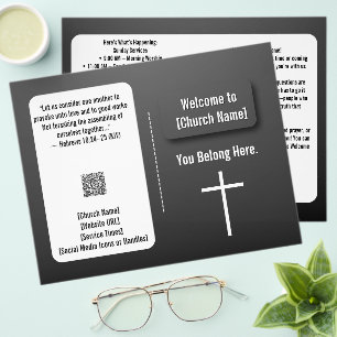 Moderne Zwarte Gradiënt Kerkbulletin Flyer