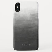 Moderne zwarte gradiënt ombre gepersonaliseerd Case-Mate iPhone case (Achterkant)