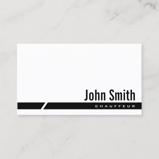 Moderne zwarte grens chauffeur visitekaartje (Voorkant)