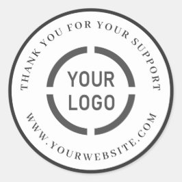 Moderne zwarte grens logo business dank u ronde sticker